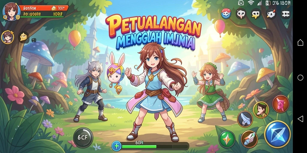 Screenshot 6CF menampilkan karakter anime dalam aksi petualangan seru.