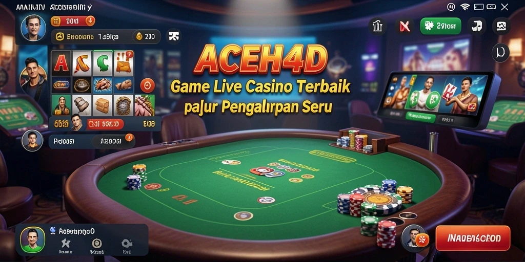 Tampilan gameplay Live Casino menampilkan dealer dan permainan kasino yang real-time.
