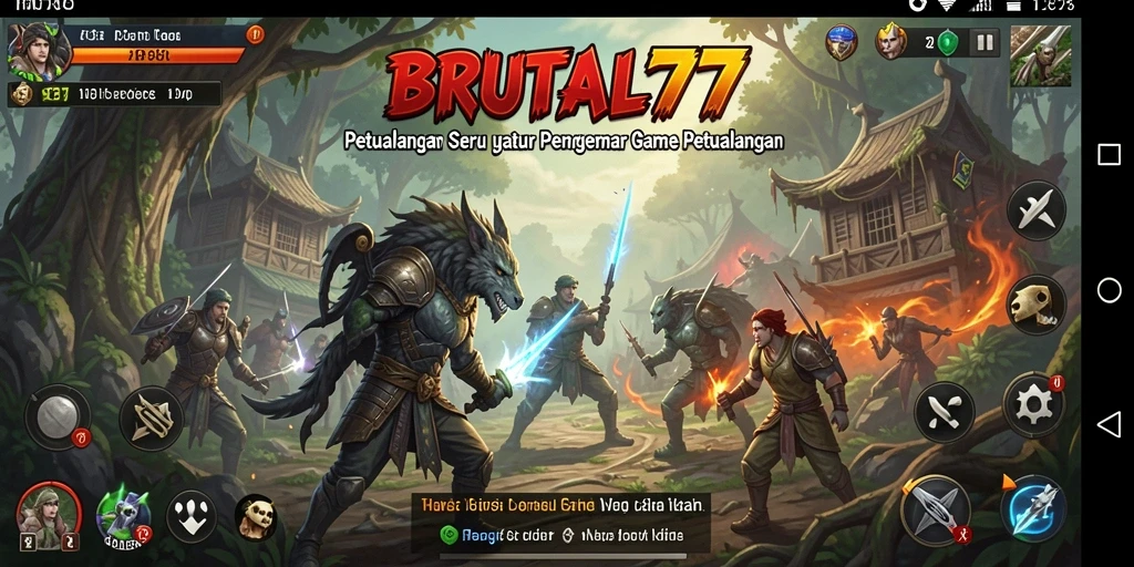 Tangkapan layar dari gameplay BRUTAL77 menampilkan petualangan seru dan grafis menawan.