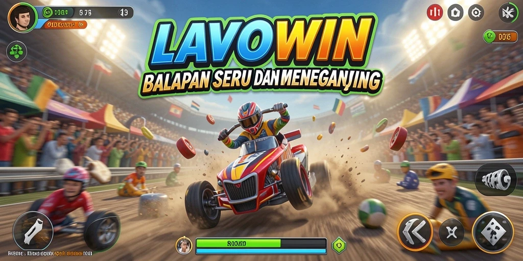 Gameplay seru dan menegangkan di LAVOWIN dengan balapan yang penuh aksi.
