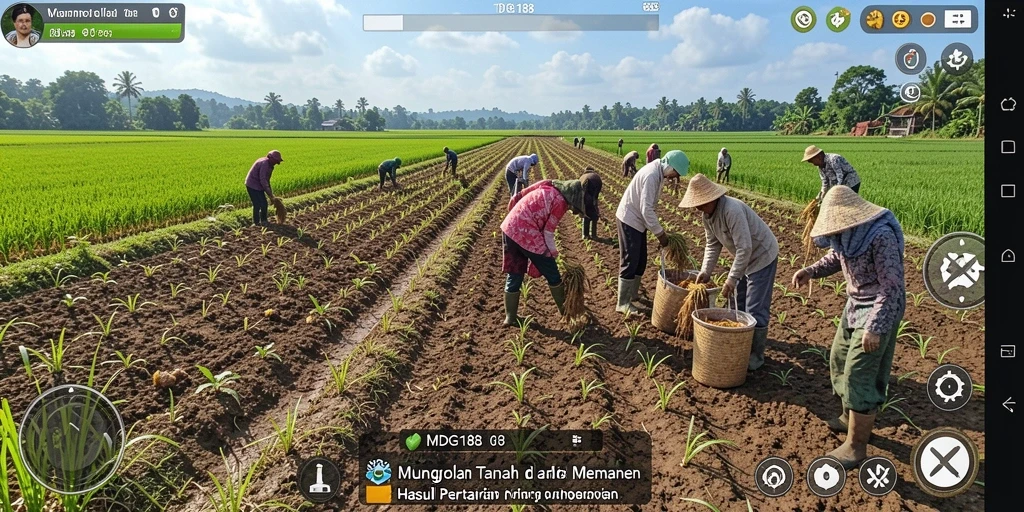 Gameplay seru dalam MDG188 dengan pertanian yang interaktif.
