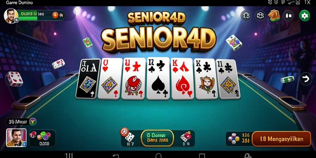 Tampilan gameplay utama SENIOR4D menampilkan aksi domino seru.