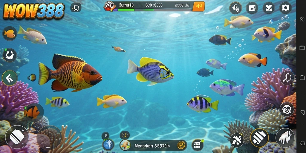 Tampilan gameplay memukau dari WOW388 dalam aksi tembak ikan.