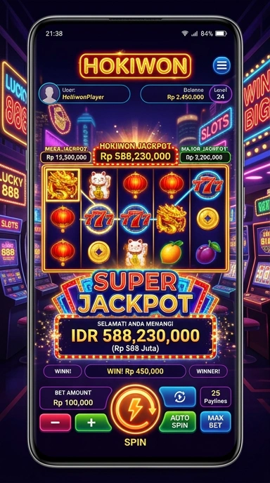 Tampilan utama aplikasi hokiwon dengan berbagai pilihan kategori.